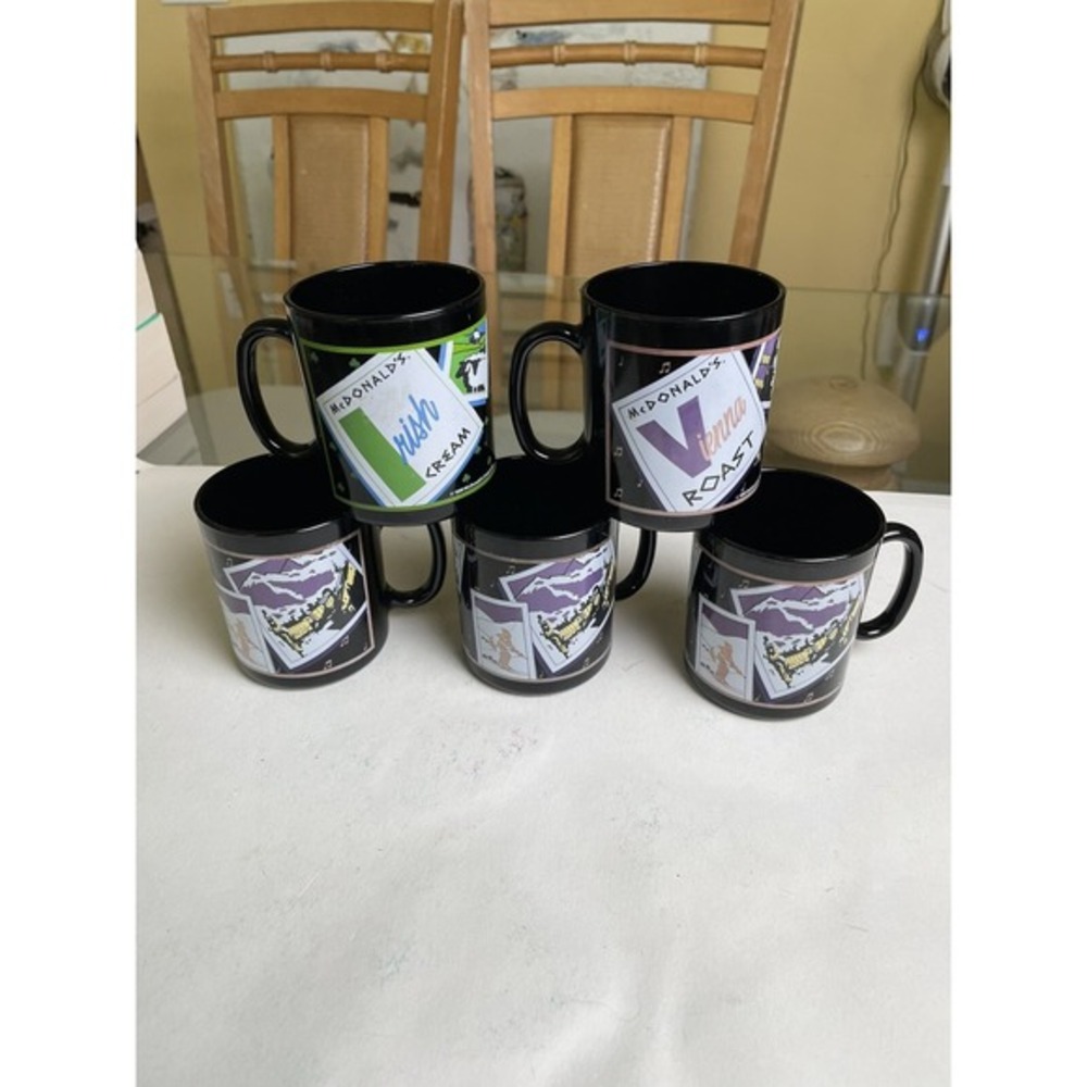 Vintage 1989 McDonald's‎ Coffee Mug Lot – Irish Cream & Vienna Roast – Set of 5